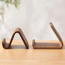 2 loại giá đỡ điện thoại gỗ óc chó đen thanh lịch, nhỏ gọn và linh hoạt, giá đỡ để bàn di động, phù hợp cho văn phòng và phòng khách - Hình chữ nhật - Xem 1