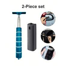 Limpiaparabrisas retráctil para espejo retrovisor, limpiaparabrisas de espejo retrovisor de coche, limpiaparabrisas de espejo lateral, limpiaparabrisas retráctil de espejo retrovisor de coche con mango extensible, limpiador de cristal de coche portátil para clima lluvioso y neblinoso, cepillo para nieve para limpiar el exterior del vehículo - PC 1 - Ver 16