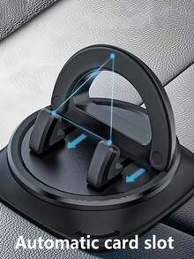 Dudukan Ponsel Dashboard Mobil yang Dapat Berputar 360°, Dudukan Ponsel Melingkar Multifungsi, Braket Navigasi Perekat, Dudukan Ponsel Dashboard ABS yang Dapat Diputar - Hitam - View 3