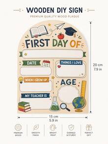 DIY Wooden First Day Of School Milestone Sign, School Bus And Academic Print Design, Wooden Commemorative Board, Suitable For All Grades, Perfect For Back To School, School Gifts, Photo Props, Classroom Attendance Records And Parent Keepsakes - DIY Message Board - View 17