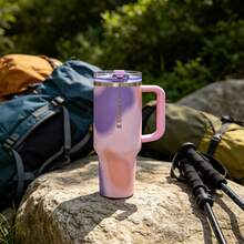 Stanley Rose Petal Motion 40oz ProTour Tumbler One-Hand Leakproof All-Day Temp Lock Cup Holder Friendly Perfect For Hiking Camping Driving Commute Multi-Scene Daily Mug - Hồng - Xem 1