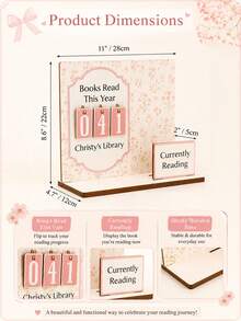 Personalized Reading Tracker And Customized Bookshelf Log - Includes Annual Reading Counter, Book Display Shelf And "To-Read" List. This Set Contains One Handmade Wooden Reading Tracker And Display Shelf, 30 Number Blocks, And Two Signs Labeled "To-Read" And "Currently Reading". - Multicolor - View 11