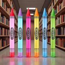 1pc/2pcs/4pcs/6pcs 21.65 Inch Giant Inflatable Crayon Balloons, Back To School Balloon Decorations, Party Supplies And Gifts, Suitable For Event Party Supplies, Reusable - View 1