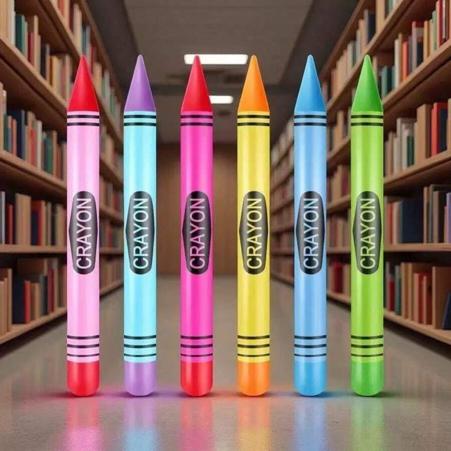 1pc/2pcs/4pcs/6pcs 21.65 Inch Giant Inflatable Crayon Balloons, Back To School Balloon Decorations, Party Supplies And Gifts, Suitable For Event Party Supplies, Reusable - View 1