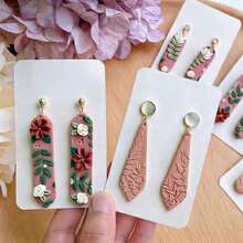 10 buah Pemotong Tanah Liat Polimer, Cetakan Anting Tanah Liat Bentuk Geometris Gaya Liontin Panjang, Cocok untuk Pembuatan Perhiasan, Kerajinan DIY, Ramah untuk Pemula - Jeruk - View 3