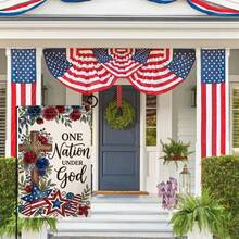 Garden Flag 12x18 Inch (30x45cm) Double Sided Vertical Outdoor Decor - Red White Blue Burlap Flowers Flag With One Nation Under God For Independence Day, Memorial Day, Veterans Day, 4th Of July, Labor Day Holiday Yard Decoration, All Weather Durable - Multicolor - View 3