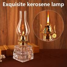 Lámpara de aceite de cristal cortado vintage, linterna de queroseno cuadrada antigua, decoración para el hogar, camping, boda, mesa, regalo - 1PC - Ver 9