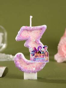 1 pieza Vela digital K-Pop DemonHunters, vela digital de cumpleaños con todos los personajes en rosa claro, pequeño regalo para fiestas, decoración de vela artesanal, disfraz de cumpleaños, vela digital de aniversario, adecuada para cualquier celebración de festival, pegatinas, escritorios, papelería, juegos - Dibujos animados - Ver 4
