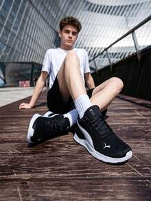 Puma Anzarun Lite 休闲运动鞋，轻便，减震，男女通用，日常健身跑步，款式 371128-02 - 黑白 - 查看 2
