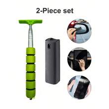 Limpiaparabrisas retráctil para espejo retrovisor, limpiaparabrisas de espejo retrovisor de coche, limpiaparabrisas de espejo lateral, limpiaparabrisas retráctil de espejo retrovisor de coche con mango extensible, limpiador de cristal de coche portátil para clima lluvioso y neblinoso, cepillo para nieve para limpiar el exterior del vehículo - PC 1 - Ver 15