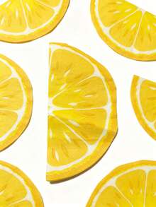 40 pezzi Tovaglioli di carta monouso con motivo al limone, Tovaglioli di carta quadrati arancioni semi-circolari, Tovaglioli decorativi con stampa al limone, Adatti per matrimoni all'aperto, feste di fidanzamento, matrimoni personalizzati, feste tropicali estive, hotel, decorazione tavolo da matrimonio, feste di compleanno - tessuto - Visualizzare 6