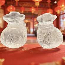 隨機 1 件高品質天然水晶禮品袋,生日禮物,男/女禮物,場景裝飾,水晶飾品,桌面裝飾 - 粉色 - 查看 3