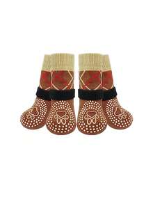 4 Packs/8-Pack Anti-Slip Pet Socks, Dog Socks And Paw Pads, Breathable Printed Socks, Pet Floor Socks, Pet Supplies, Pet - Multicolor - View 23