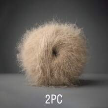 2 Packs Long Hair Mohair Chunky Yarn Balls - Soft Skin-Friendly Faux Fur Thread, Handmade DIY Wool Yarn, Sweater Crochet & Knitting - Ball Of Yarn - View 5