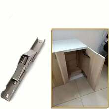 6/8pcs Modern Silver 90 Degree Folding Hinges, Slotless Embedded Installation, 180 Degree Tabletop Support, Cabinet Hidden Design - A - View 7