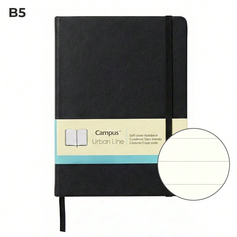 campus Carnets - Noir | Règle : Rayures horizontales - Voir 1