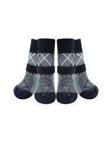 4 Packs/8-Pack Anti-Slip Pet Socks, Dog Socks And Paw Pads, Breathable Printed Socks, Pet Floor Socks, Pet Supplies, Pet - Multicolor - View 22