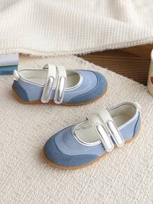 1 Pair Girls' Spring/Summer Low-Top School Princess Style Soft Sole Mary Jane Shoes - Blue - View 4