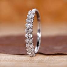 Nhẫn đính hôn nữ thời trang cao cấp mạ vàng trắng đính đá zirconia hình oval - Vàng trắng - Xem 1