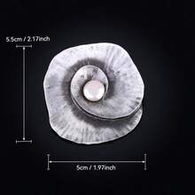 1pc Vintage Floral Brooch, Antique Silver Spiral Flower Pin, White Faux Pearl, Multi-Functional Accessory, Suitable For Women's Suits, Scarves, Dresses, Brooches And Pins - A - View 4