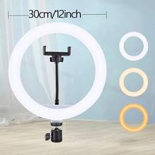 12-Inch Ring Light LED Selfie Photography Lighting, With 19cm Tripod, Suitable For Video Live Streaming And Makeup Lighting - Three Colors - View 4
