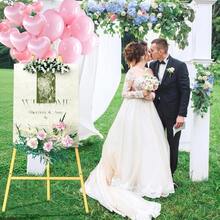 Gold Metal Easel Stand For Sign,Heavy Duty Art Easel With Adjustable Chain,Tripod Structure,4-Level Height-Easels For Wedding Welcome Sign Holder Shower Poster,Birthday Party,Posters - 預設 - 查看 3