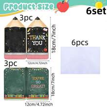 2-12pcs Back To School Party Teacher Appreciation Cards With Envelopes Thank You Cards For Teachers Bulk School Theme Greeting Cards For Back To School End Of Year Teacher Appreciation Week Graduation Party Supplies - View 8