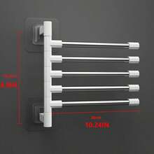 1pc Drill-Free Rotating Towel Rack Wall-Mounted Swivel Bar Towel Rod Bathroom Hanging Rack Storage Shelf Hanging Bar - Multicolor - View 18