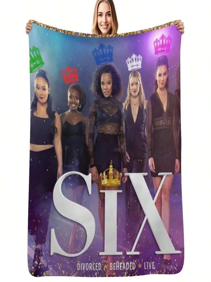 Six  Cast Throw Blanket Men's Soft Warm Throw Blanket For Couch - White - View 1