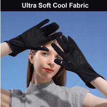 1pc Spring/Autumn/Summer Sun Protection Gloves, Unisex Thin Ice Silk UV Protection, Fingerless Touchscreen Driving Cycling Anti-Slip, Mid-Length Breathable Outdoor Flip-Cover Touchscreen Gloves, Cool Lightweight Ice-Feel Gloves - Multicolor - View 2