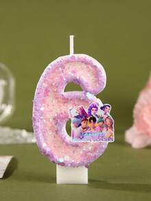1 pieza Vela digital K-Pop DemonHunters, vela digital de cumpleaños con todos los personajes en rosa claro, pequeño regalo para fiestas, decoración de vela artesanal, disfraz de cumpleaños, vela digital de aniversario, adecuada para cualquier celebración de festival, pegatinas, escritorios, papelería, juegos - Dibujos animados - Ver 7