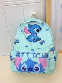 Lilo & Stitch Women & Teens Backpack - Fashionable Floral & Ice Cream Pattern Backpack - Large Capacity Travel/Daily Use Backpack, Multi-Pocket Design - Student Fashion Schoolbag, Adjustable Shoulder Straps - Official Licensed Merchandise - Multicolor - View 14