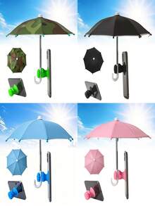 1 pièce Support de téléphone avec parapluie, mini parasol pour téléphone, ventouse style poing réglable, visière anti-éblouissement universelle, convient pour une utilisation en extérieur - A - Voir 10