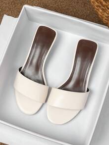 Women's Round Toe Wedge Sandals, Summer Shoes, Flat, Open Toe, Outdoor - White - View 4