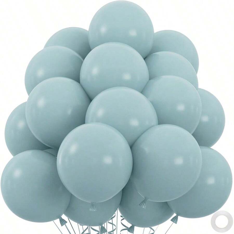 15/25/35/45/55入/組 灰藍色乳膠派對氣球,18/12/10/5英吋灰藍色氣球拱門裝飾組,適用於單色主題婚禮、畢業生日、週年慶、復古波希米亞風格性別揭曉、新娘派對、派對裝飾 - 霧藍 - 查看 1