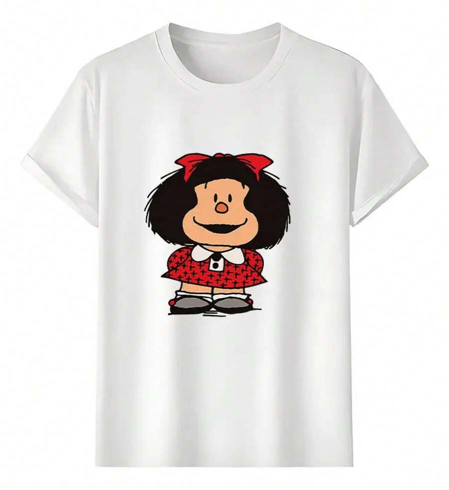 Muscle Freaks Mafalda T-Shirt Cartoon Comic Style - White - View 1