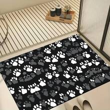 1 pieza, Decoración del hogar, Alfombra de barro de diatomeas con estampado de huella de pata, Fácil de limpiar, Impresión 3D rectangular, Adecuada para entrada, sala de estar, cocina, dormitorio, pasillo, baño, lavandería - Alfombra de poliéster, Adecuada para decoración del hogar interior y exterior - Multicolor - Ver 5