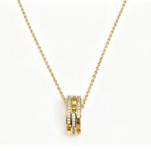 Minimalist Elegant Asymmetrical Design Gold Circle Pendant Necklace, Suitable For Work, Daily Wear, Gift For Friends, Colleagues Or Yourself - Gold - View 6