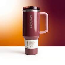 Stanley Limited Shimmer Rose Quartz Pink 40oz Quencher ProTour Tumbler Pastel Shimmer Hue One-Hand Flip Straw Leakproof Tech Double-Wall Vacuum Insulation 2-Day Ice Retention Matte Anti-Fingerprint Commute Office Outdoor Travel Mug - 乾枯玫瑰色 - 查看 1