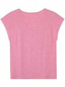 Disney Minnie Mouse Retro Old Wind Leopard Bow Head Creative Printing Design 2026 Spring And Summer Round Neck T-Shirt Retro Couple Fashion V-Neck T-Shirt Cap Sleeve Women's Vest T-Shirt, Casual Style, Excellent Holiday Gifts, Mother's Day. - 玫瑰紅 - 查看 2