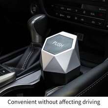 Press-Type Car Trash Can With Lid - 1pc, Mini Car Interior Accessory, Leak-Proof Trash Can, Multi-Purpose Storage Box And Organizer, Suitable For Car, Home, Office - Black - View 8