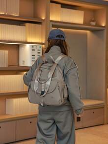 Sac à dos décontracté en nylon anti-vol pour femmes; Sac de navette multifonctionnel quotidien; Sac de voyage léger à poches multiples; Sac d'école minimaliste grande capacité; Sac à dos pratique, convient aux étudiants, infirmières, enseignants, professionnels des affaires, voyages, vacances, déplacements professionnels, trajets quotidiens, shopping, bureau, rendez-vous, randonnée, entraînement, travail, cadeaux d'anniversaire, cadeaux de fête, - Multicolore - Voir 11