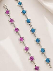 1pc Fashionable Creative High-Quality Design Delicate Turtle Pendant Adjustable Bracelet, Suitable For Women's Daily Wear, Beach Trip, Photography, Gift For Friends - Turtle Bracelet - View 4