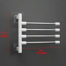 1pc Drill-Free Rotating Towel Rack Wall-Mounted Swivel Bar Towel Rod Bathroom Hanging Rack Storage Shelf Hanging Bar - Multicolor - View 14