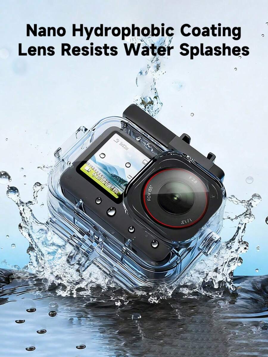 70M 防水潛水殼適用於 Osmo Action 6，透明潛水保護殼，防霧設計，HD 鏡頭，含安裝底座，不含相機 - 查看 1