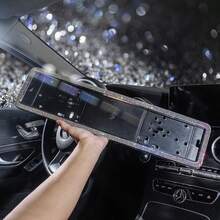 1 Peça Moldura de Placa de Licença em Aço Inoxidável com Strass e Lantejoulas, Tamanho Universal Russo, Adequada para Carros, Caminhões e SUVs, Acessório de Carro Feminino da Moda, Resistente à Ferrugem e Fácil de Instalar, Decoração de Carro Premium, Presente de Aniversário Ideal - multicolorido - Visão 6