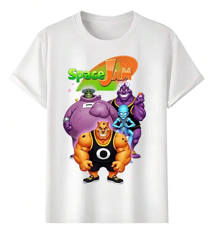 Muscle Freaks Cartoon Alien Style T-Shirt - White - View 1