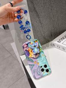 Disney Has Authorized, Phone Case - Chain Set, The Stitch Lilo & Stitch 3D Phone Case Plus A Silicone 3D Stitch Bracelet With Metallic Ring Removable Bracelet, Stitch And Angel Pattern, Compatible With Iphone17/16/15/14/13/12/11/XS/XR/X Plus Pro Max, A Stylish Cartoon Phone Case, The Perfect Gift Choice, Phone Protection, Durable Phone Cover, Great Gift For Friends And Family. - trắng - Xem 3