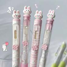 一套可爱粉色兔子造型圆珠笔，创意旋转笔筒，0.5mm黑色速干墨水，趣味减压旋转笔芯，硅胶笔套，0.5mm速干黑色笔芯，适合办公、返校、节日礼物。日记本、学校用品、办公用品，男女皆宜的可爱笔 - 套裝 - 查看 13