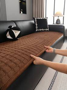 1Pc Corduroy Sofa Cover, Non-Slip Quilted Couch Protector, Soft Washable Furniture Slipcover For Pets & Kids, Living Room Decoration - Multiple Styles - View 10